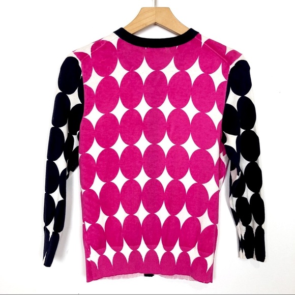 Crown & Ivy polka dot cardigan pink white navy fun cute y2k style 2000s bright - Picture 2 of 10